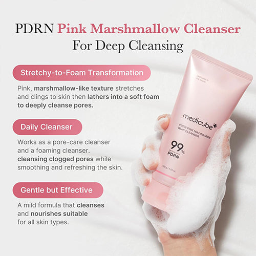 MEDICUBE PDRN PINK NIACINAMIDE WHIP CLEANSER - 120g | ميديكيوب غسول رغوي نياسيناميد وردي - 120غ #5