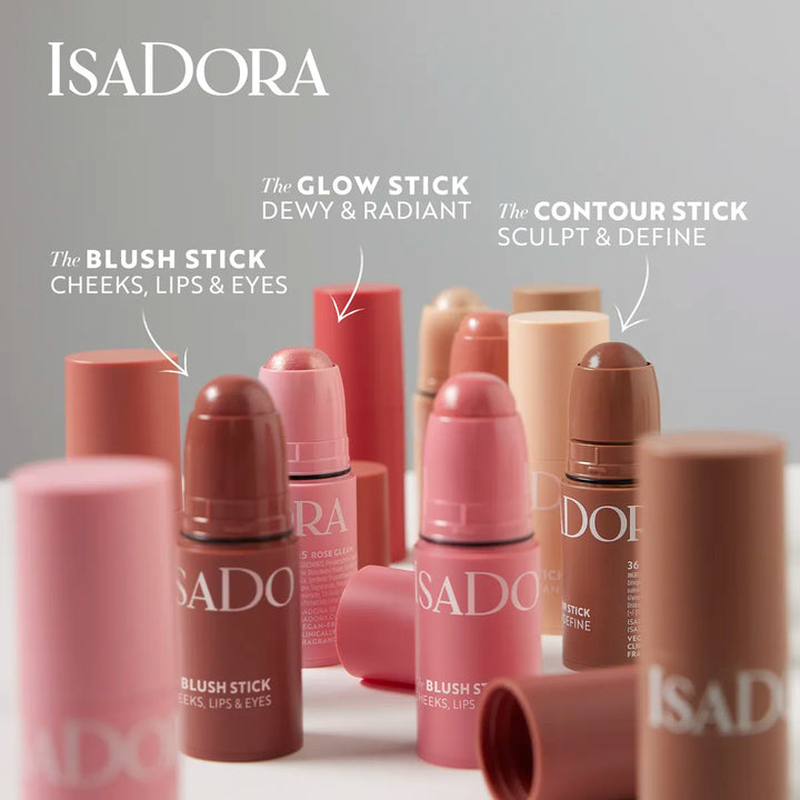 Isadora The Blush Stick Cheeks Lips & Eyes - 5.5g | إيزادورا ذا بلاش ستيك للخدود والشفاه والعيون - 5.5 جم