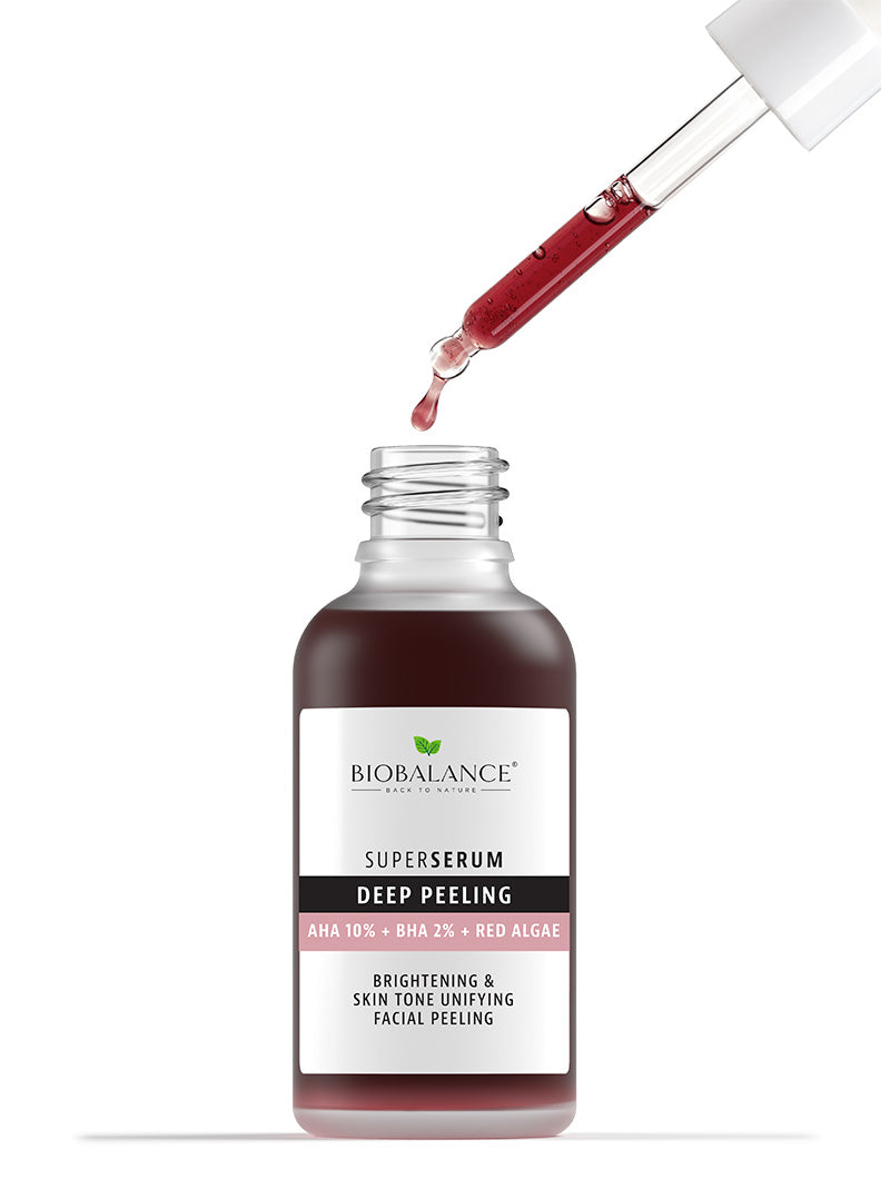 Bio Balance Super Serum Deep Peeling Aha 10% + Bha 2% + Red Algae Peeling Serum - 30ml | بايو بالانس سيروم مقشر بالاحماض الفاو بيتا هيدروكسي و الطحالب - 30 مل