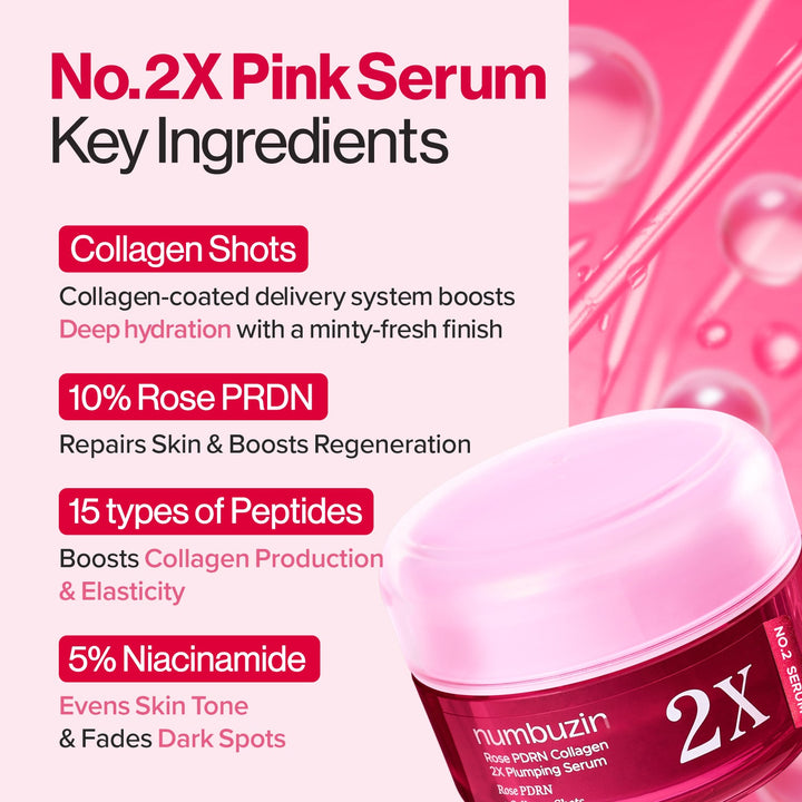 Numbuzin No.2 Rose PDRN Collagen 2X Plumping Serum - 30ml | نامبوزين سيروم كولاجين مكثف - 30مل #3