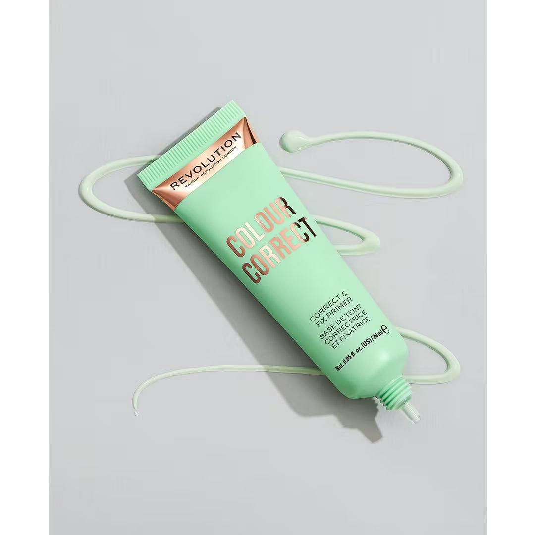 Revolution Make Up COLOUR CORRECT correct & fix primer - 28ml | ريفلوشن ميك أب – برايمر تصحيح وتثبيت اللون– 28 مل