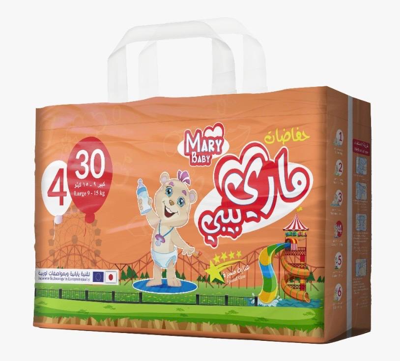 MARY BABY Special Care 4 (6*30) Large 9-15 Kg - 30 | حفاضات ماري بيبي لارج 30 حبة - 30