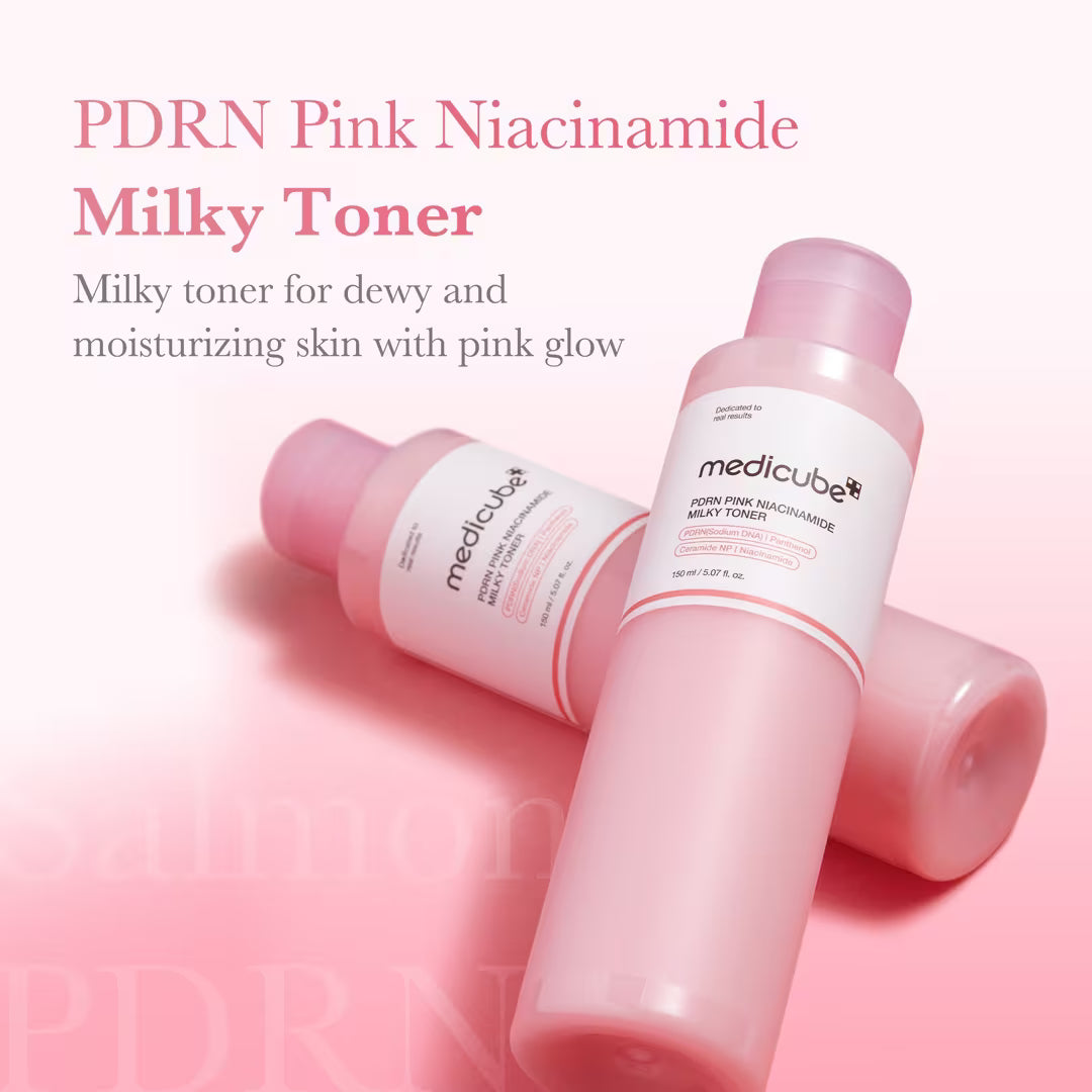 Medicube PDRN Pink Niacinamide Milky Toner - 150ml | ميدي كيوب تونر حليبي نياسيناميد وردي - 150مل