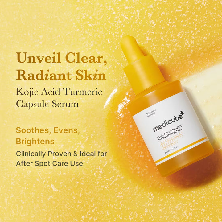 MEDICUBE Kojic Acid Turmeric Niacinamide Serum - 30ml | ميدي كيوب سيروم التفتيح بحمض الكوجيك والكركم ونياسيناميد - 30مل