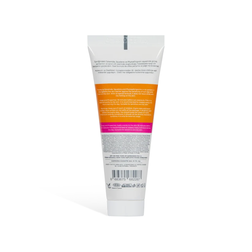 LICAPE Pink Tone Up Sunscreen Spf +50 - 40ml | ليكابي واقي شمس وردي لتوحيد لون البشرة بعامل حماية SPF 50+ – 40 مل