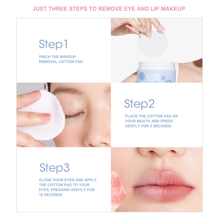 CHIO TURE Lip & Eye Cleansing Pads - 130g | تشيو توري وسادات  لإزالة المكياج  - 130 غ