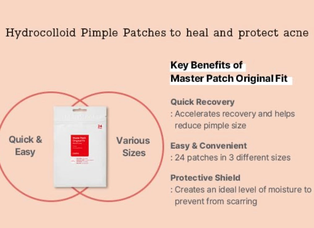 Cosrx Acne Pimple Master Patch - 24 Pimple Treatment Patch | كوزركس لصقات موضعية لعلاج الحبوب - 24 قطعة