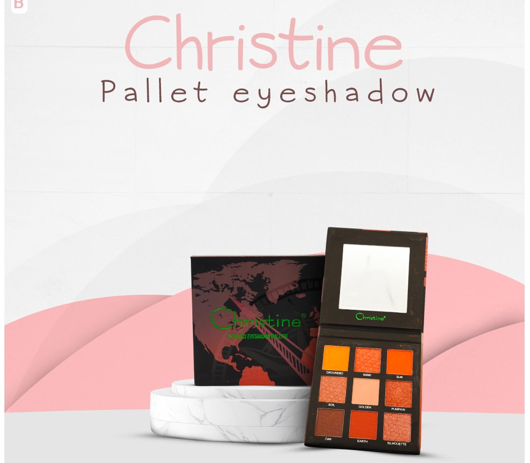 Christine 9 Colors Eye Shadow Palette - 9x1.4g | كريستين باليت اي شادو ب 9 ألوان مختلفة - 9x1.4 غرام
