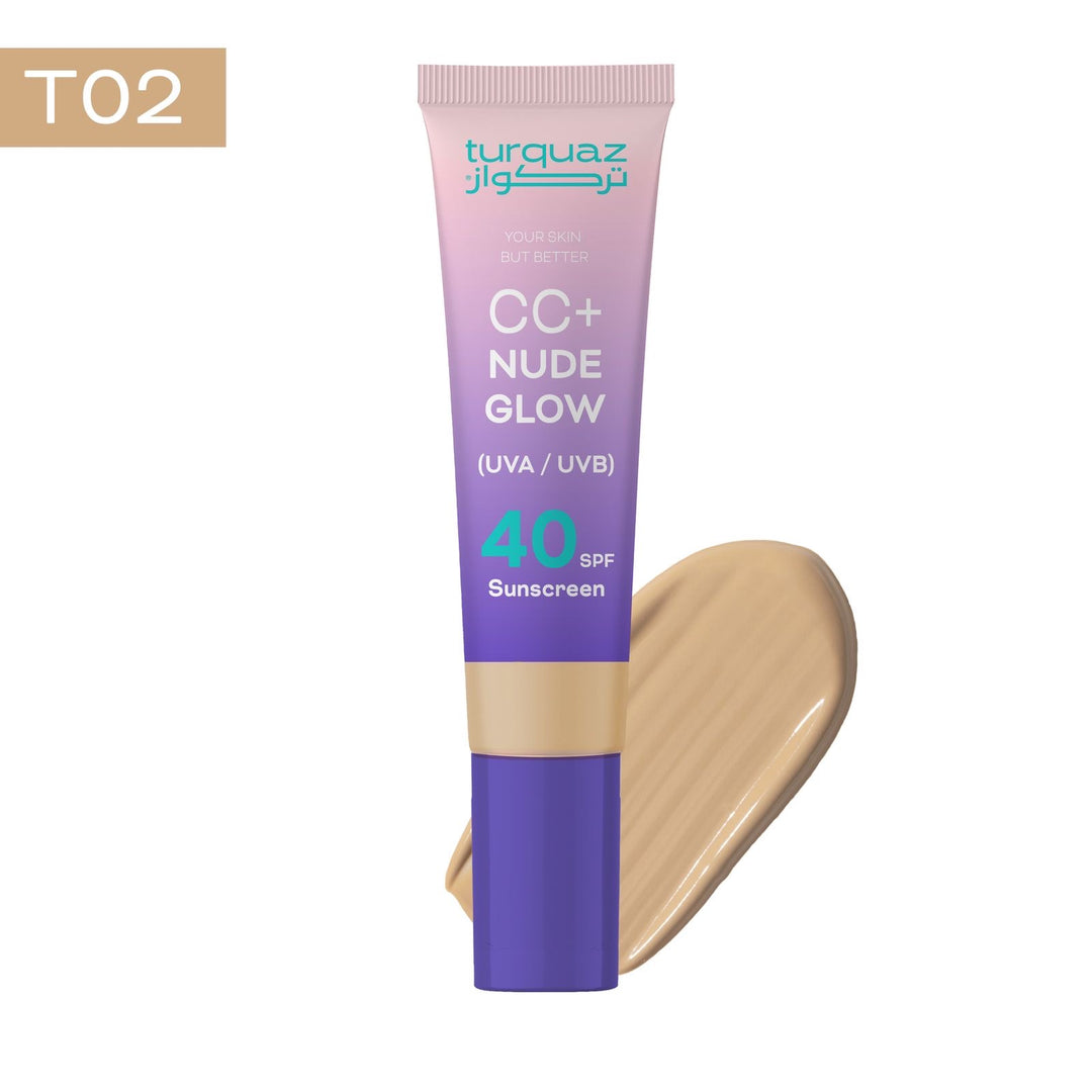 turquaz CC Nude Glow Spf 40 - 45ml | توركواز كريم أساس cc مع عامل حماية من الشمس spf40 - 45 مل