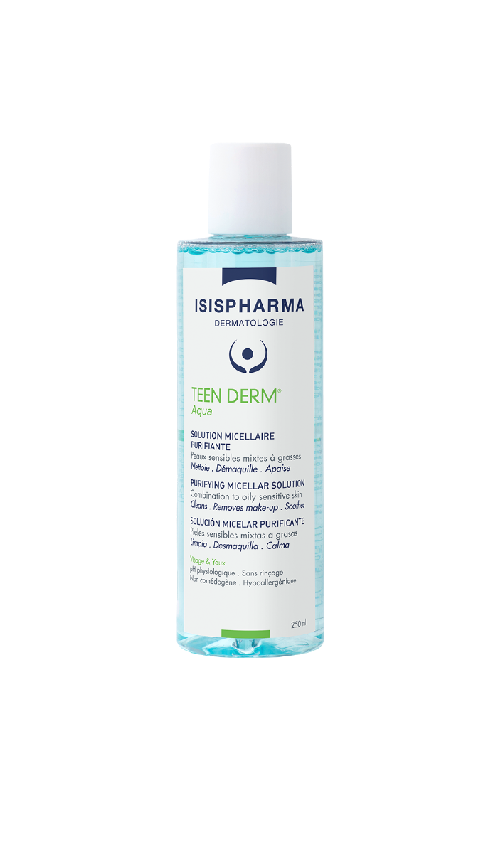 ISIS Pharma Teen Derm Aqua Micellar Water Makeup Remover- 250ml | 250  ايسيس فارما مزيل مكياج ميسيلار