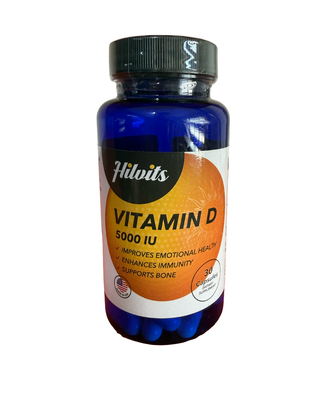 Hilvits Vitamin D 5000 IU - 30 Capsules - 30 كبسولة | فيتامين د 5000 وحدة دولية - هيلويتس - 30 كبسولة - 30 كبسولة #1