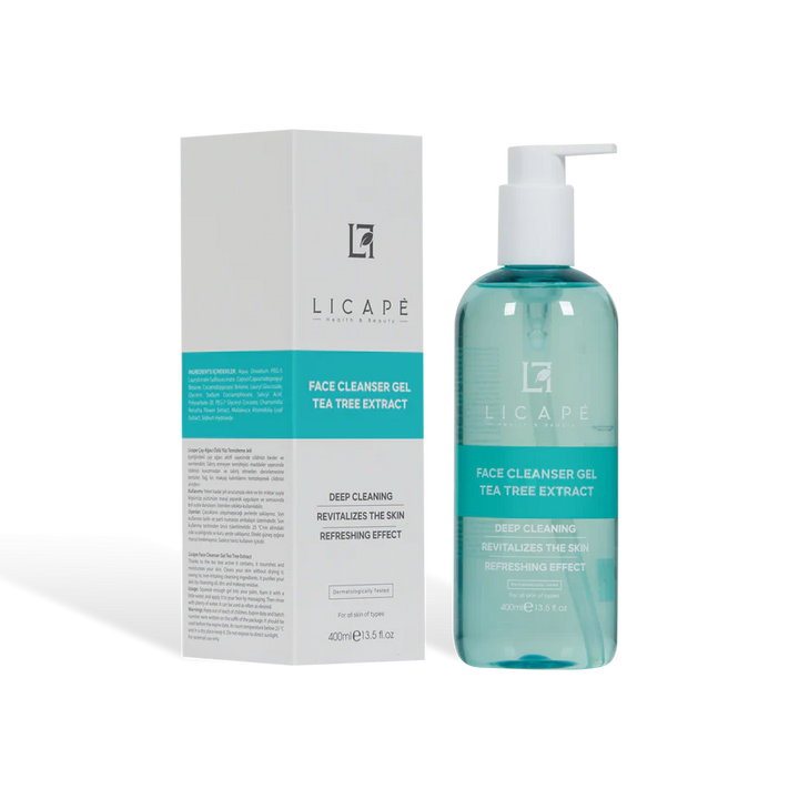 Licape Facial Cleansing Gel Tea Tree Extract - 400ml |  ليكابيه جل غسول وجه بخلاصة شجرة الشاي - 400مل