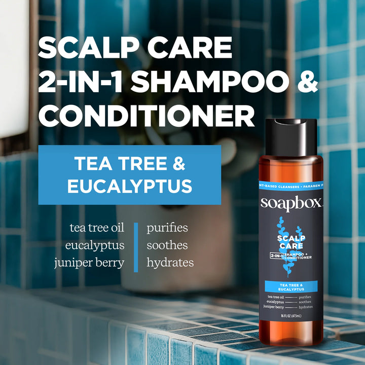 Soapbox Wholesale Men's Scalp Care 2-in-1 Shampoo and Conditioner - 473ml | سوب بوكس بلسم و شامبو 2 في 1 للرجال - 473 مل