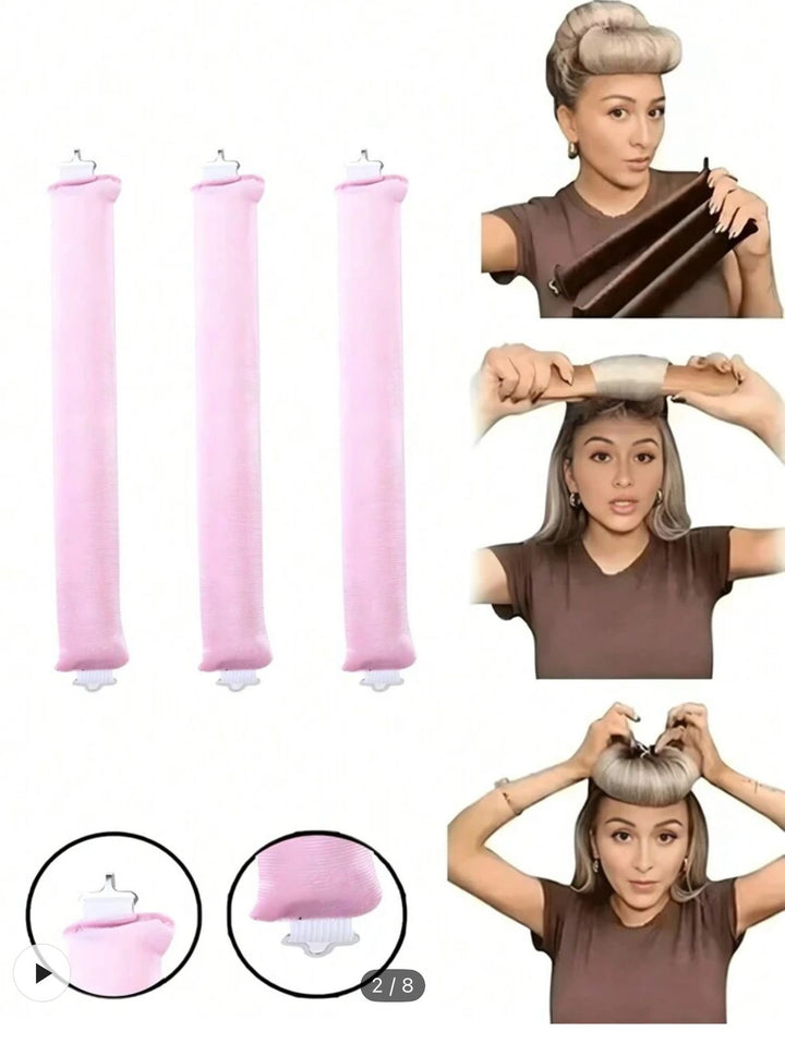 3 Pieces Of Curls | بكرات لف الشعر الحرارية بدون حرارة