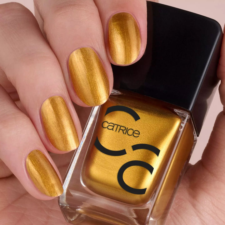 Catrice Iconails Gel Lacquer No.156 Cover Me In Gold | كاتريس صبغ أظافر لون دهبي - رقم 156