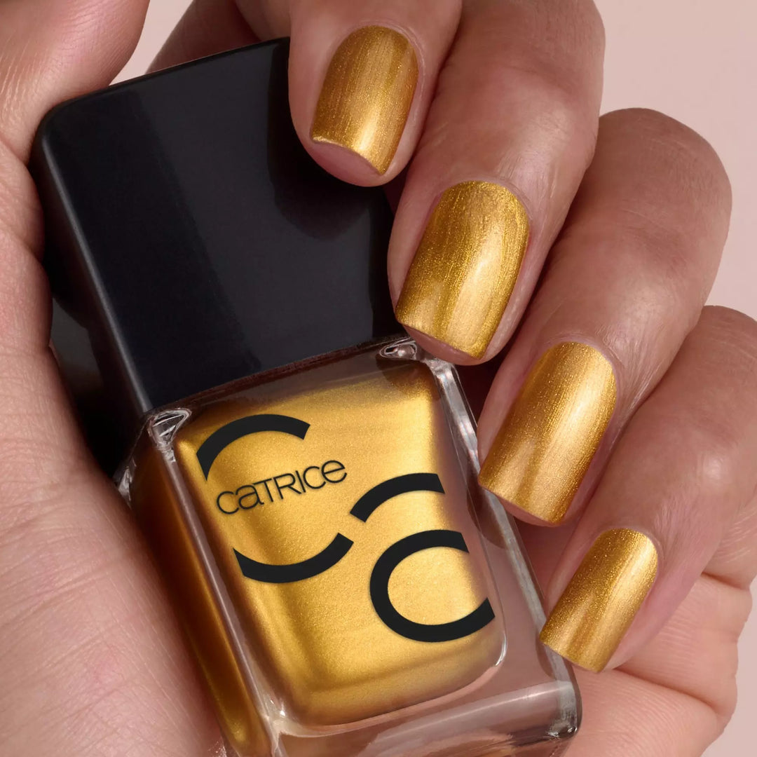Catrice Iconails Gel Lacquer No.156 Cover Me In Gold | كاتريس صبغ أظافر لون دهبي - رقم 156