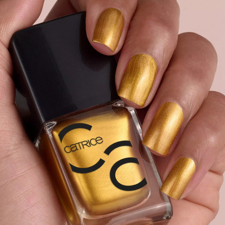 Catrice Iconails Gel Lacquer No.156 Cover Me In Gold | كاتريس صبغ أظافر لون دهبي - رقم 156