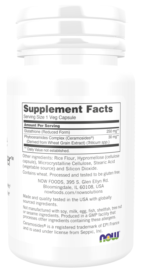 now Glutathione Skin Brightener - 30 Veg Capsules | ناو مكمل غذائي غلوتاثيون لتفتيح البشرة - 30 كبسولة