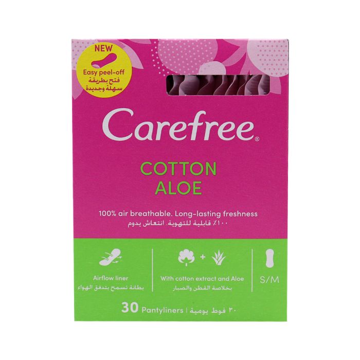 Carefree Cotton Feel Aloe - 30pads | كير فري فوط يومية - 30 فوطة