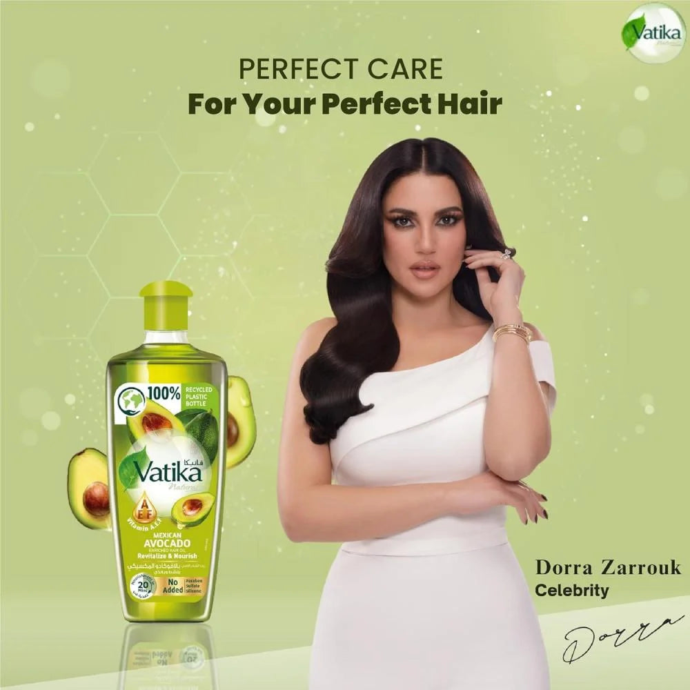 Vatika Mexican Avocado Enriched Hair Oil - 200ml | فاتيكا زيت الشعر المغذي بالأفوكادو المكسيكي - 200 مل