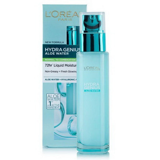 L’Oreal Hydra Genius Hyaluronic Acid + Aloe Liquid Normal To Combination Moisturizer - 70 ml | لوريال هايدرا جينيس هيالورونيك اسيد + الوفيرا مرطب للبشرة العادية و المختلطة - 70 مل