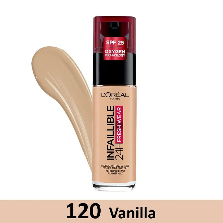 L’Oreal Infaillible 32H Fresh Wear Foundation - 30ML | لوريال كريم أساس ضد الماء لمدة 32 ساعة - 30 مل