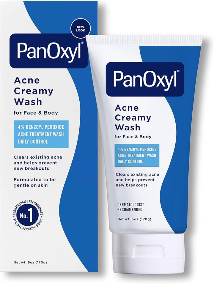 Panoxyl Acne Creamy Face Wash 4% Benzoyl Peroxide - 170g | بانوكسيل غسول لعلاج حب الشباب 4% بينزويل بيروكسايد - 170 غرام