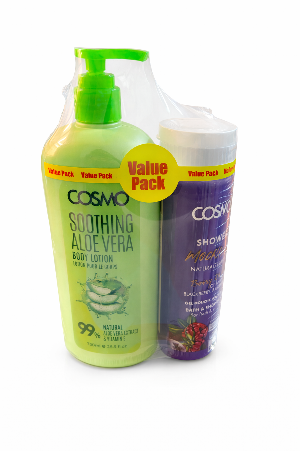 COSMO Soothing Aloe Vera Body Lotion 99% Natural Shower Gel Citrus Blend |لوشن الجسم المهدئ بخلاصة الصبار من كوزمو، جل استحمام طبيعي 99% برائحة عشوائيه