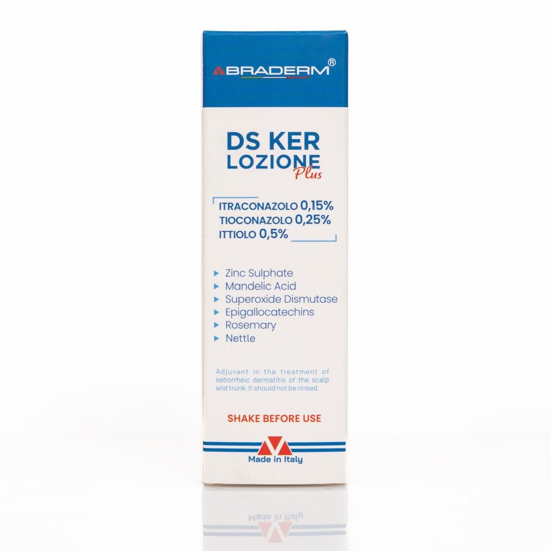 BRADERM Ds Ker Lozione Plus Itraconazolo 0.15% - 50ml | BRADERM DS Ker للعناية بالبشرة مع مضاد الفطريات إتراكونازول 0.15% – 50 مل