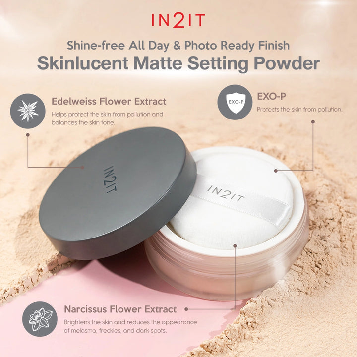 IN2IT Skinlucent Matte Setting Powder - 10g | ان تو ات لوس باودر شفافة - 10 غرام