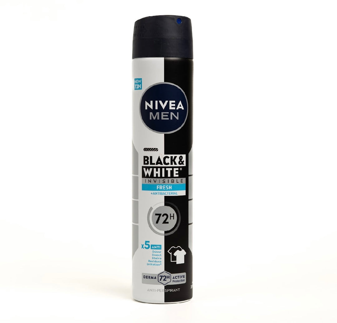 Nivea Black & White Invisible Fresh Deodorant Spray - 200ml| نيفيا بخاخ مزيل تعرق -200 مل
