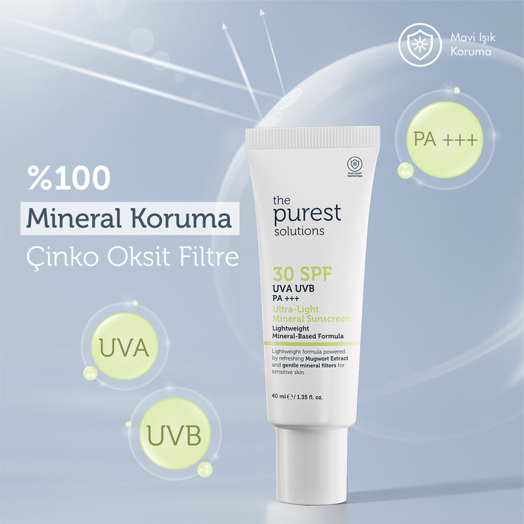 The Purest Solutions Ultra Light Mineral Sunscreen 30 Spf - 40ml | ذا بيورست واقي شمسي spf 30 - 40 مل