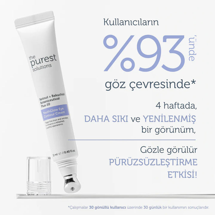 The Purest Solution Retinol + Bakuchiol Youth Glow Eye Contour Crream - 12ml | ذا بيورست كريم تحت العين بالريتينول والباكوتشيول - 12 مل