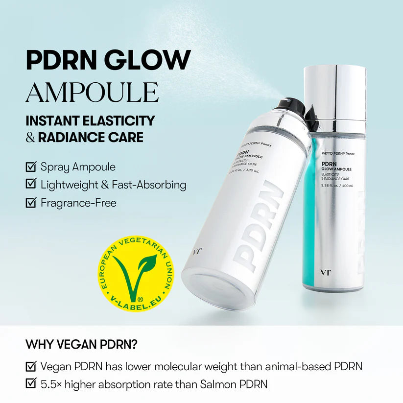 VT COSMETICS PDRN Glow Ampoule - 100ml | في تي كوزمتيكس أمبول توهج بي دي آر إن - 100 مل