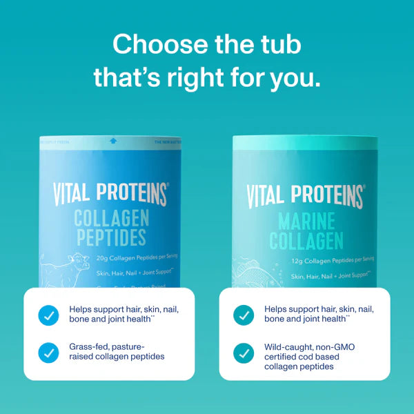 Vital Proteins Marine Collagen Peptides Powder Supplement for Skin Hair Nail Joint - 221g | فايتال بروتين مسحوق ببتيدات الكولاجين غير المنكّه – 221 غرام