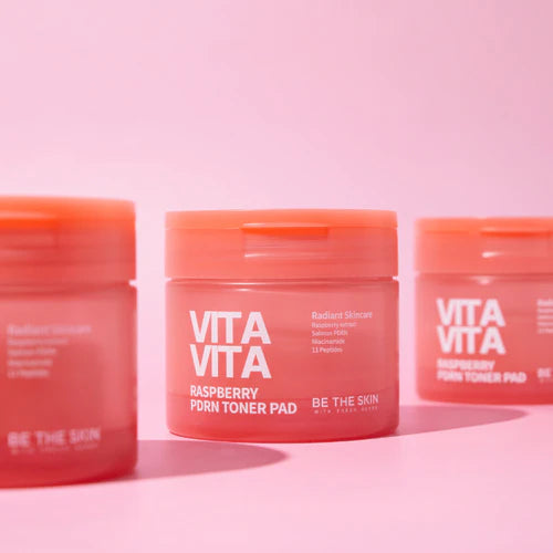BE THE SKIN Raspberry PDRN Toner Pads 60 Pads - 120ml | بي ذا سكين – وسادات تونر التوت الأحمر (راسبيري)  60 قطعة – 120 مل