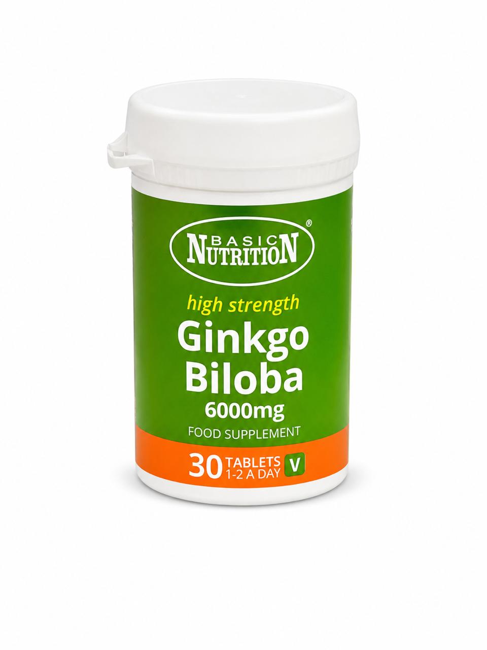 Basic Nutrition Ginkgo Biloba 6000mg - 30 Tablets | باسيك نيوترشن جينكو بيلوبا 6000 ملغ - 30 قرص #1