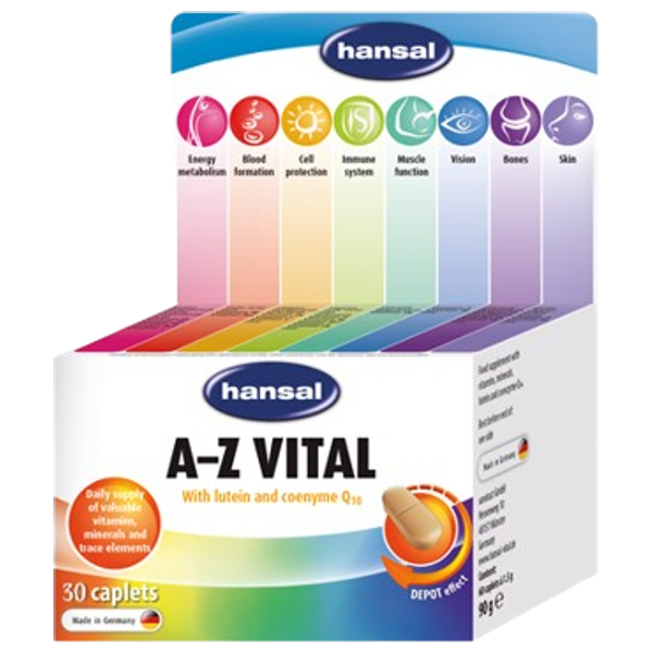 hansal A-Z Vital - 30 Caplets - 90g | هانسال A-Z فيتال - 90غ #1