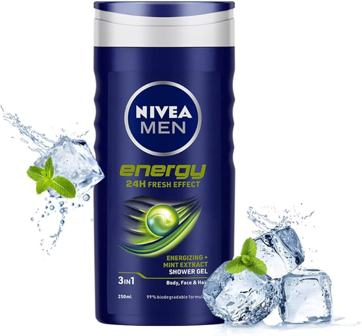 Nivea Men Energy 24 H Fresh Effect Shower Gel - 250ml | نيفيا جل استحمام إنرجي 24 ساعة انتعاش - 250مل #1