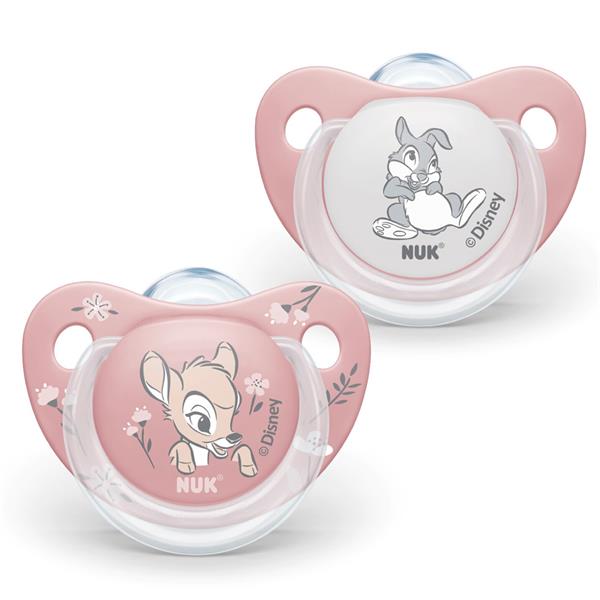 NUKDisney Bambi Soother 0-6M Pink | لهاية نوك ديزني بامبي وردية لعمر 0-6 أشهر