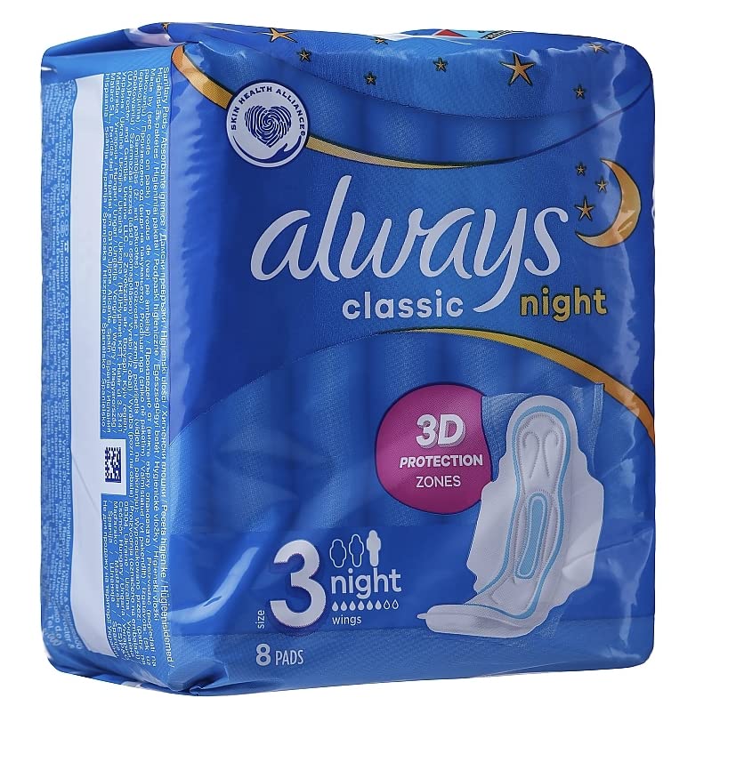 Always Classic Night 3D - 8 Pads - حجم 3 (8 وسادات) | أولويز فوط كلاسيك ليلية - حجم 3 (8 وسادات) #1