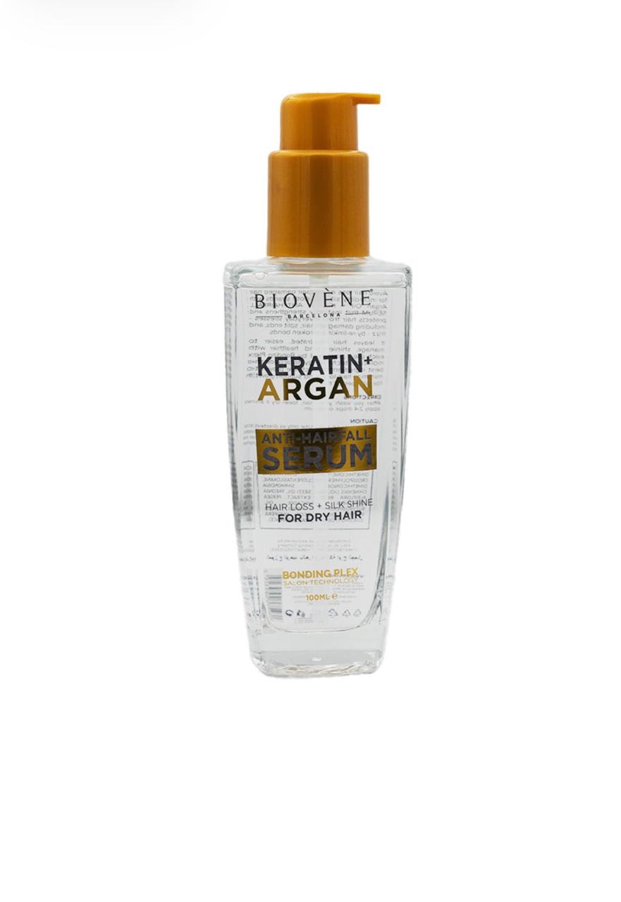BIOVENE Keratin + Argan Anti Hairfall Serum - 100ml | بيوفين سيروم كيراتين + أرجان مضاد لتساقط الشعر - 100مل