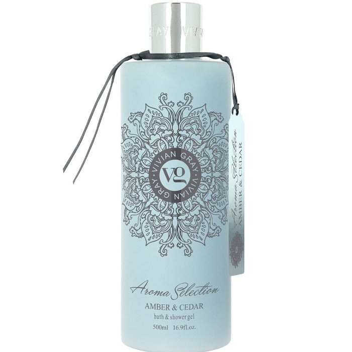 Vivian Gray Gray Aroma Selection Amber & Cedar shower gel & bath - 500ml | فيفيان كري جل استحمام برائحة العنبر - 500 مل
