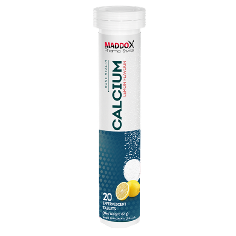 MADDOX Pharma Swiss Lemon Flavour 20 Effervescent Tablets - 82g - 82g | مادوكس كالسيوم طعم ليمون - 82غ #1