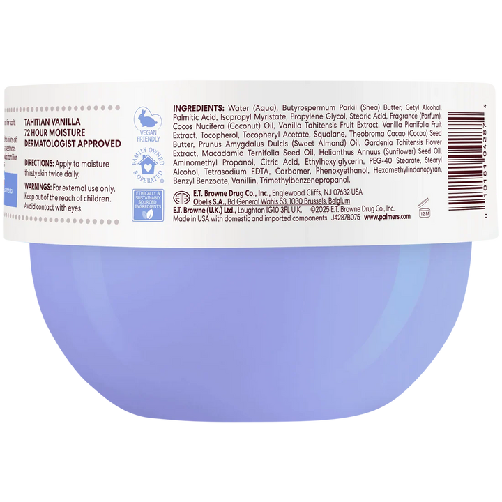 Palmer's Cocoa Butter Formula Tahitian Vanilla Cream - 250g | بالميرز كريم جسم بالفانيليا التاهيتية - 250غ