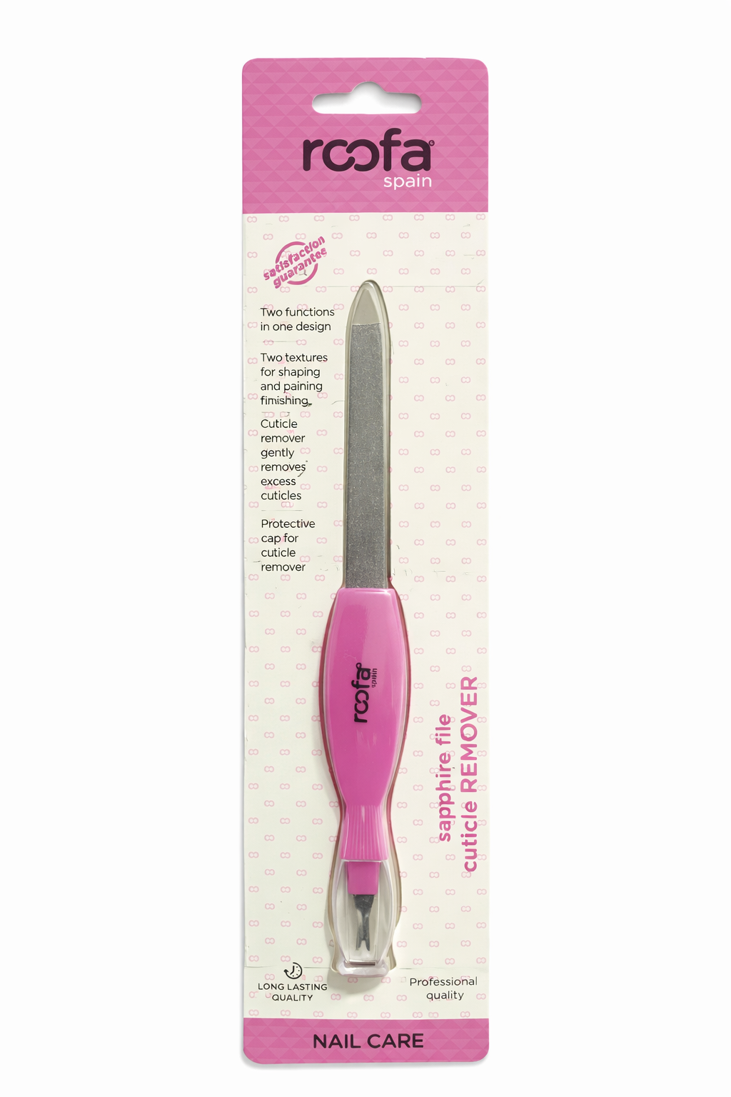 roofa Sapphire File Cuticle Remover | روفا مبرد للأظافر مع أداة لإزالة الزوائد الجلدية