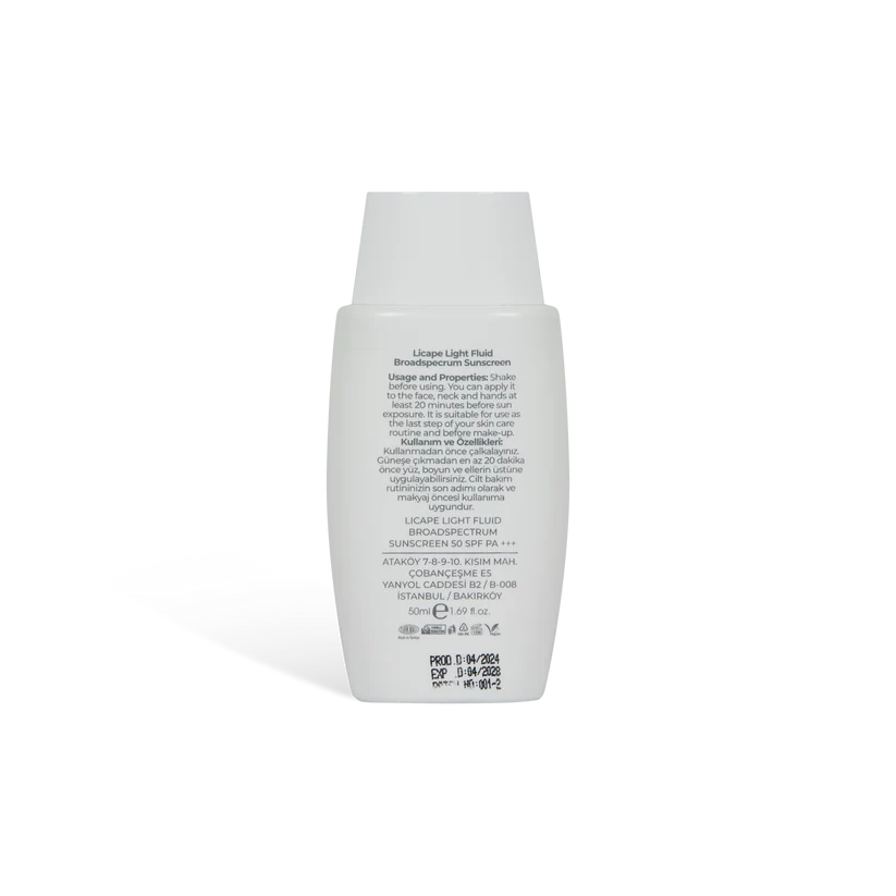 LICAPE Light Fluid Broadspectrum Sunscreen 50+ Spf - 50ml | ليكابي واقي شمس سائل خفيف SPF 50+ - 50مل
