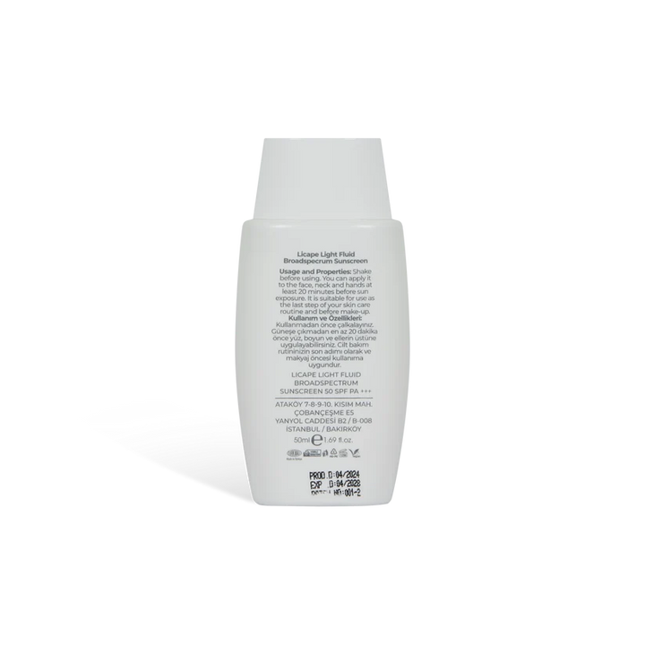 LICAPE Light Fluid Broadspectrum Sunscreen 50+ Spf - 50ml | ليكابي واقي شمس سائل خفيف SPF 50+ - 50مل