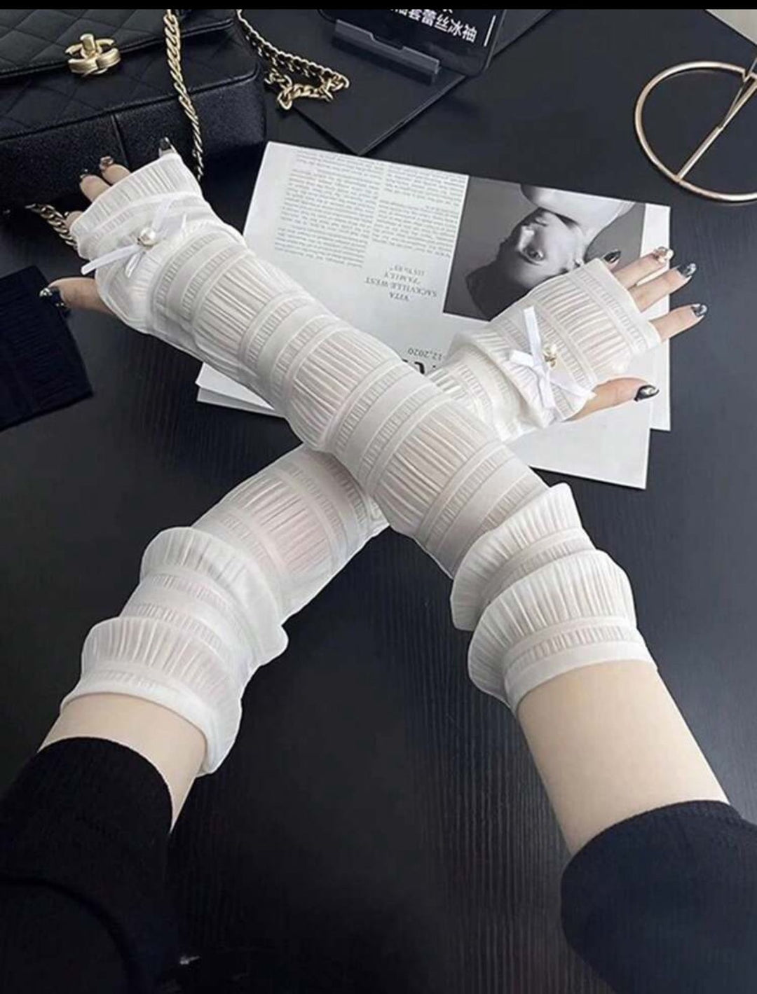 2-piece arm sun protector | كمّين حماية من الشمس بتصميم أنثوي راقٍ
