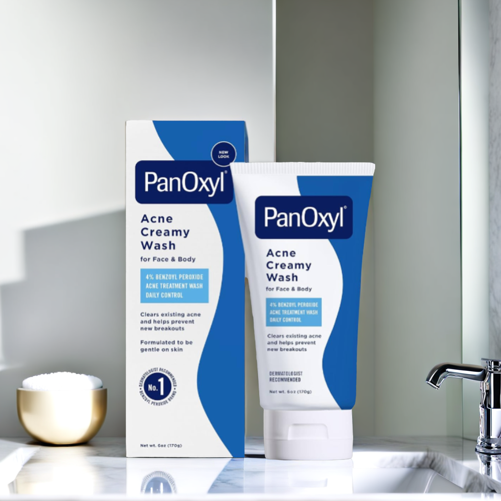 Panoxyl Acne Creamy Face Wash 4% Benzoyl Peroxide - 170g | بانوكسيل غسول لعلاج حب الشباب 4% بينزويل بيروكسايد - 170 غرام